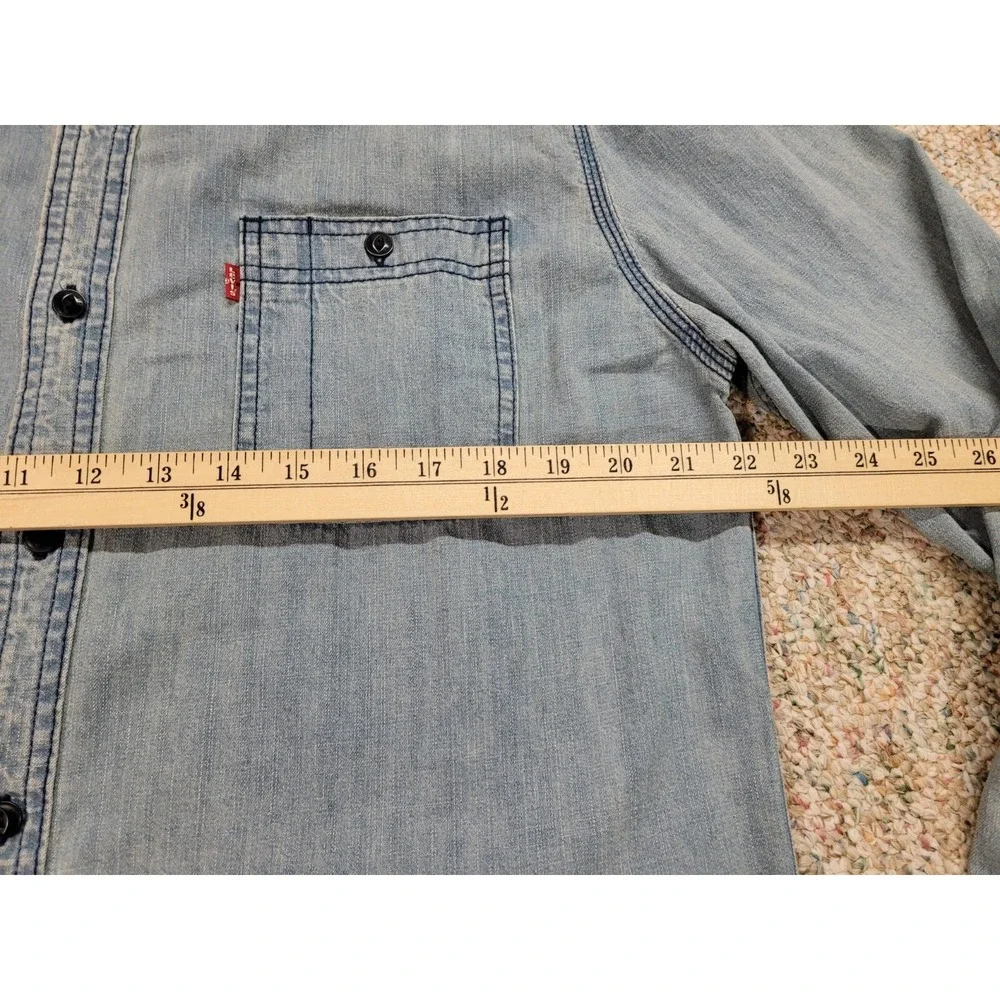 Levis Shirt Mens XL‎ Blue Denim Button Up Long Sleeve Casual Western Country